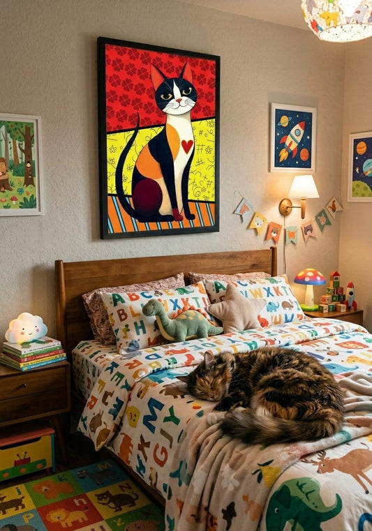 Gatto pop art poster d'autore CodG78