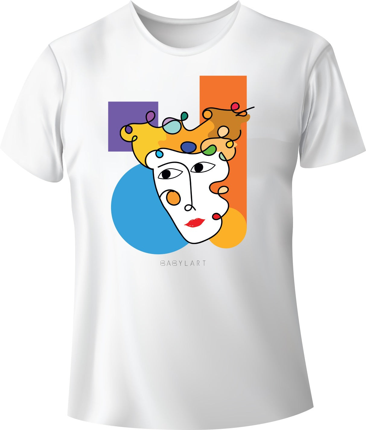 Art faceT-shirt girocollo bianca manica corta