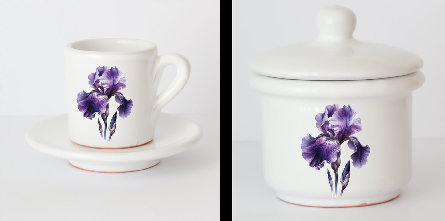 Set Tazzine e Zuccheriera in Ceramica con Grafica d'Autore Cod.6