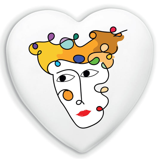 Cuore in Ceramica Artigianale  – decorazione moderna faccia colorata