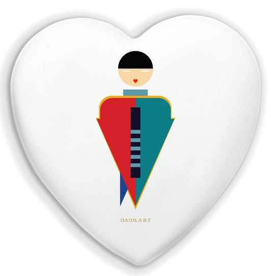Cuore in Ceramica Artigianale  – Decorazione Moderna con figura stilizzata