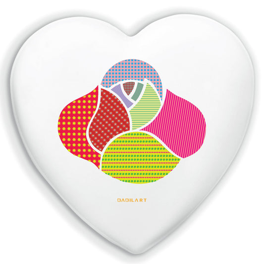 Cuore in Ceramica Artigianale  – Decorazione Moderna Fiore Pop Art