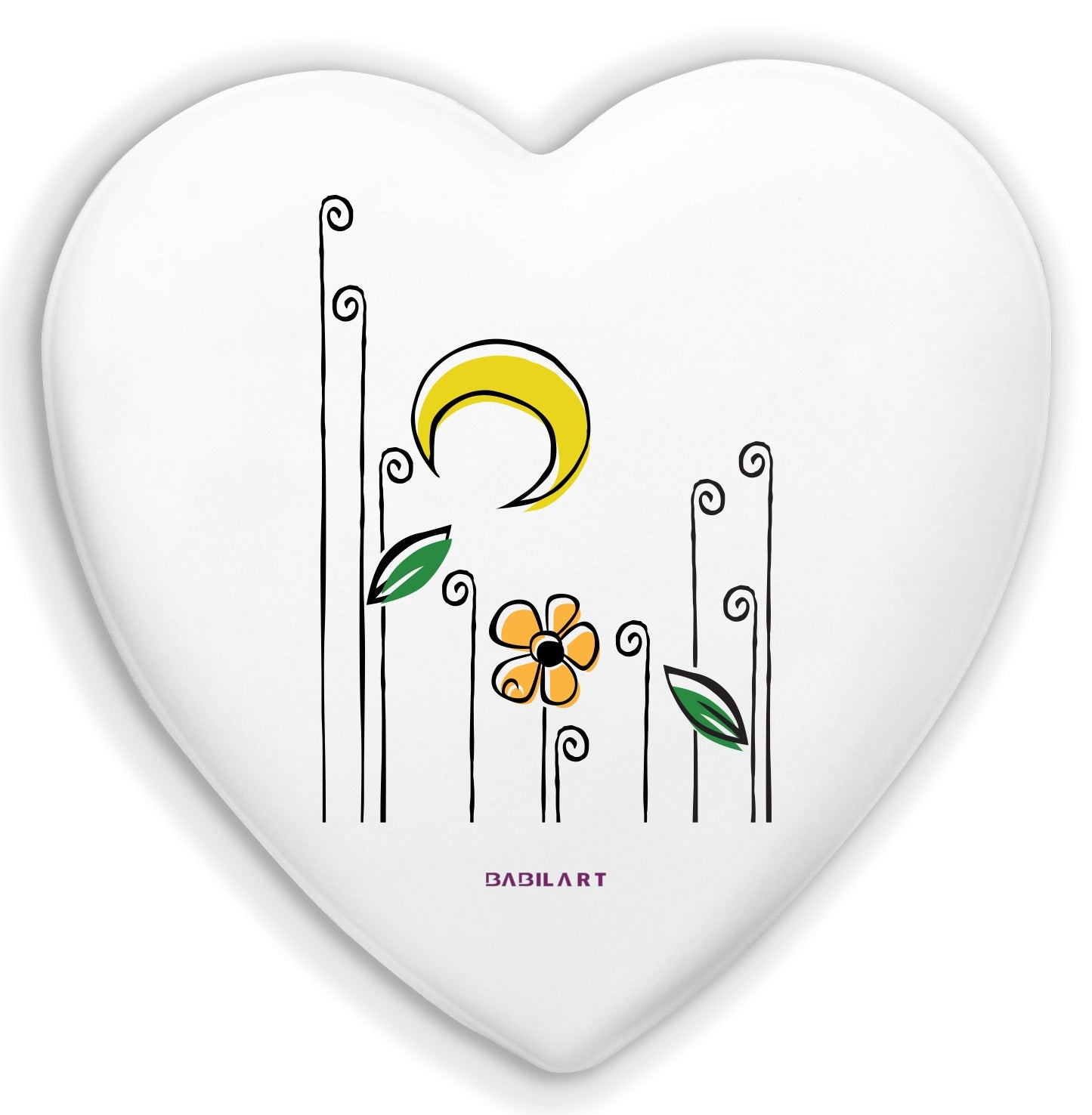 Cuore in Ceramica Artigianale – decorazione moderna luna in giardino
