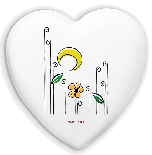 Cuore in Ceramica Artigianale – decorazione moderna luna in giardino