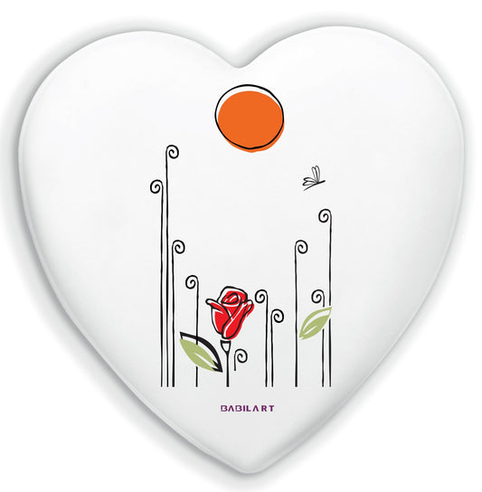 Cuore in Ceramica Artigianale – decorazione moderna sole che tramonta