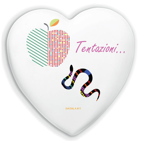 Cuore in Ceramica Artigianale  – Decorazione Moderna "Tentazioni"