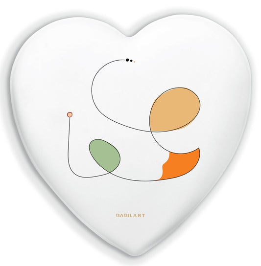 Cuore in Ceramica Artigianale  – Decorazione Moderna con grafica minimal