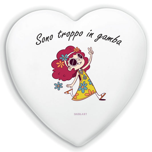 Cuore in Ceramica Artigianale  – con bambina illustrata