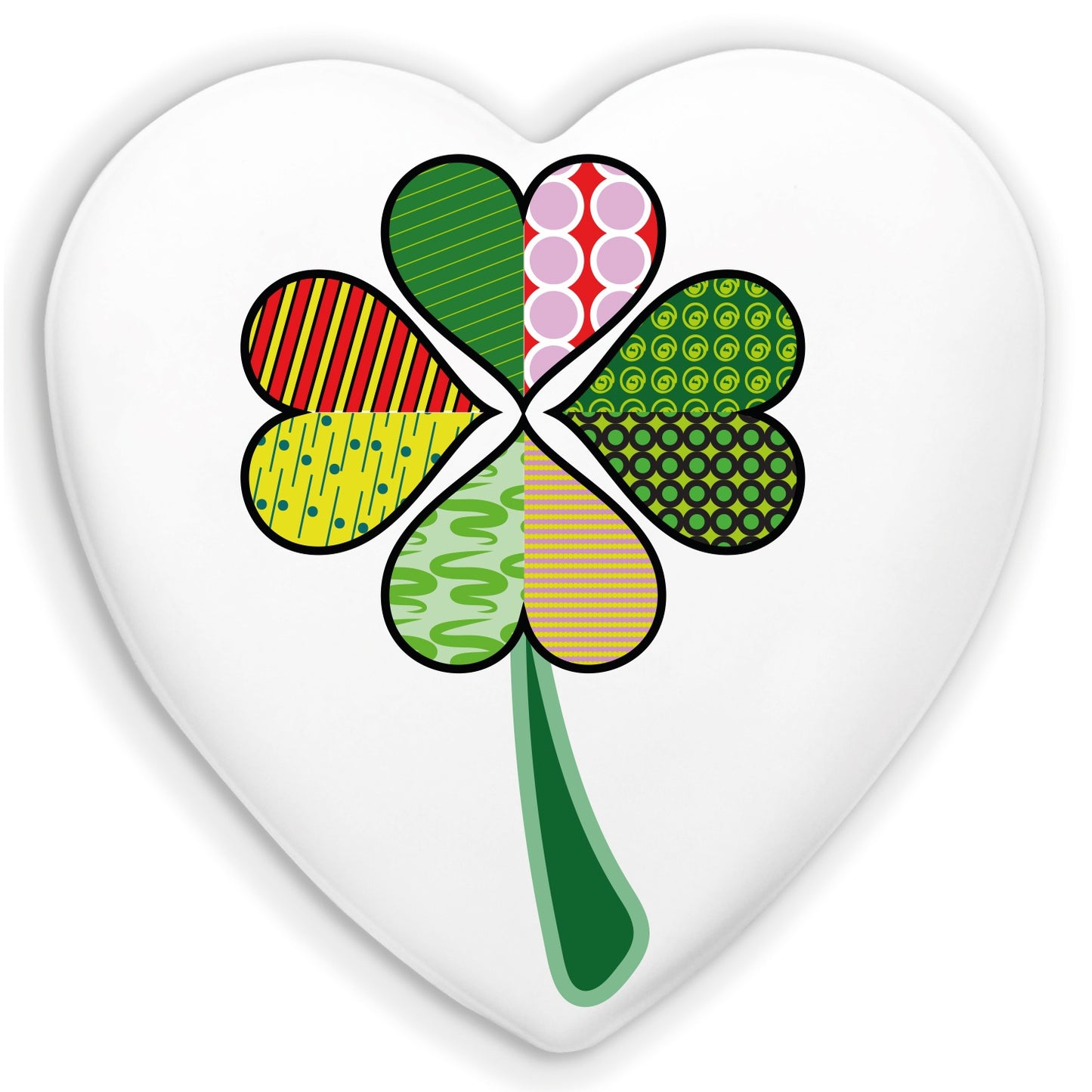 Cuore in Ceramica Artigianale  – Decorazione Moderna Quadrifoglio di cuori