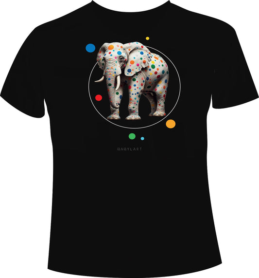 Elefante T-shirt girocollo nera manica corta