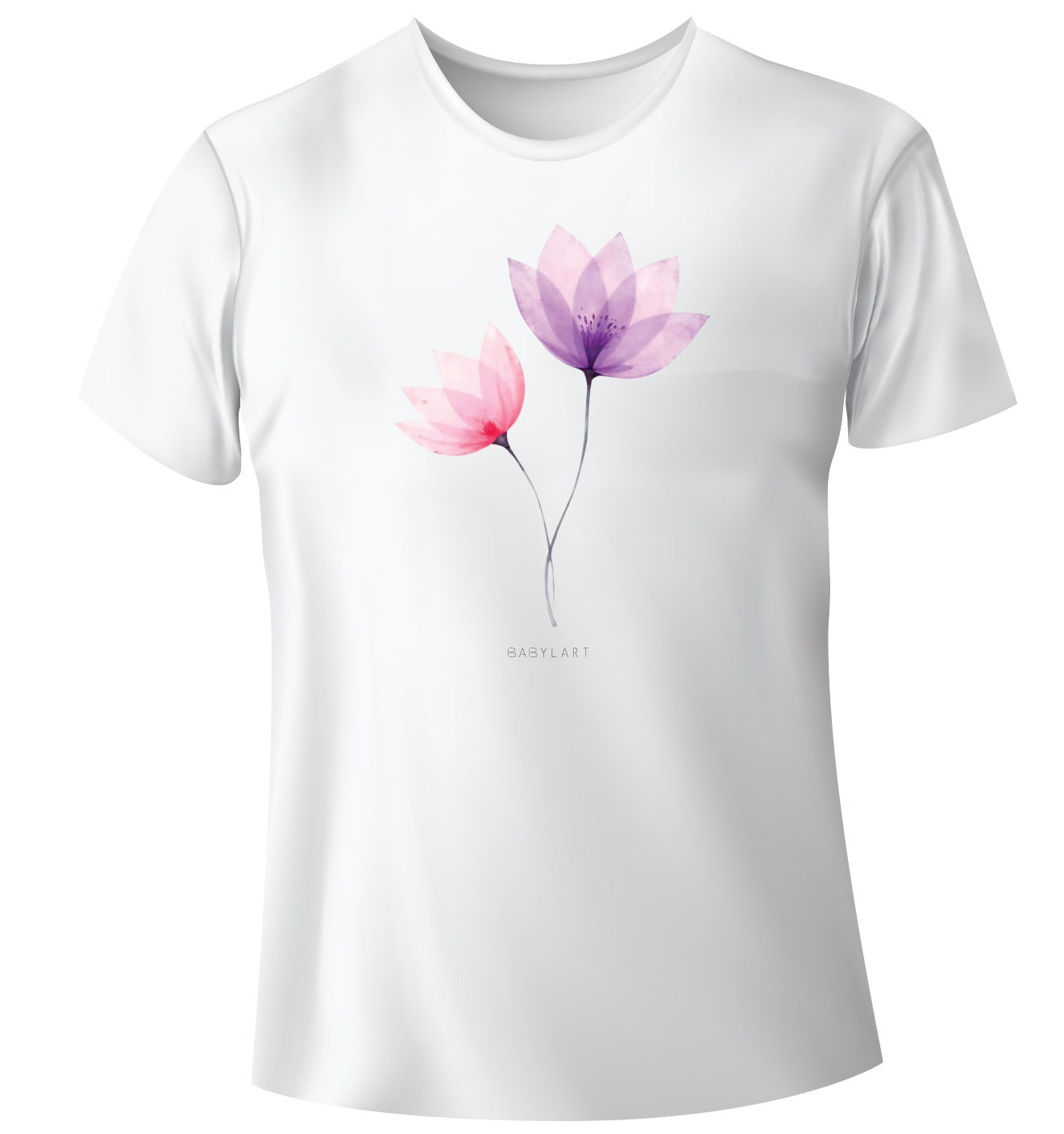 Black hair White crew neck short sleeve T-shirt 