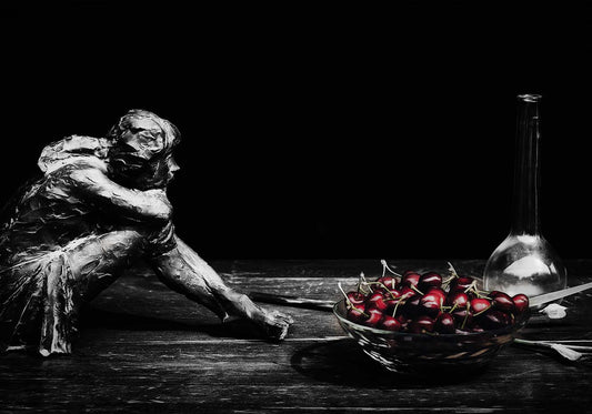 Sculpture and cherries author poster