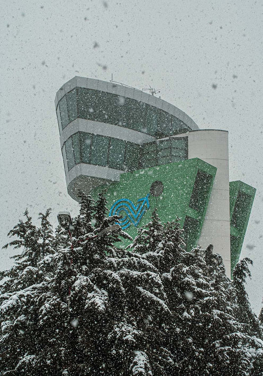 Neve in aeroporto poster fotografico