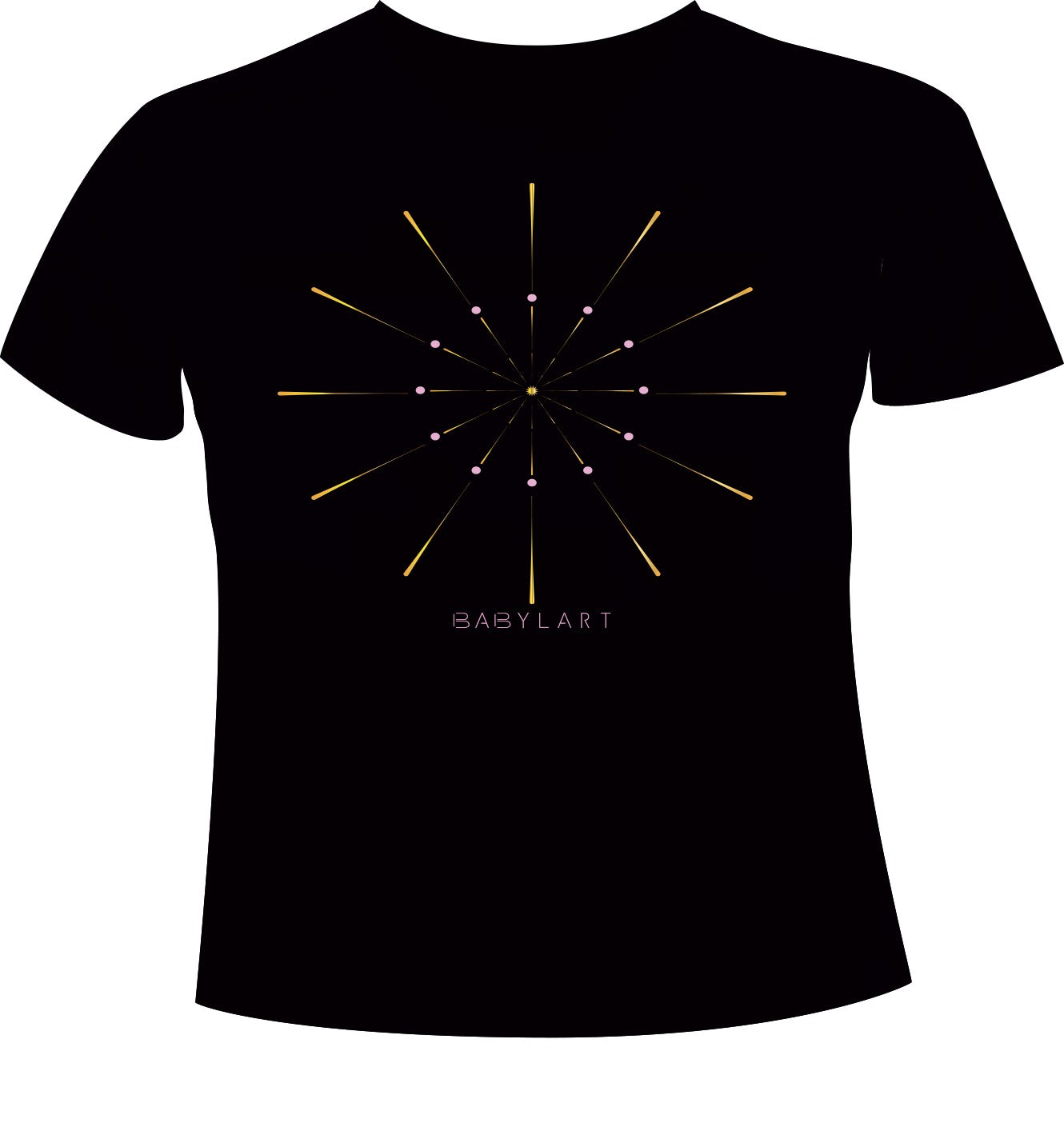 Fuochi d'artificio T-shirt girocollo nera manica corta