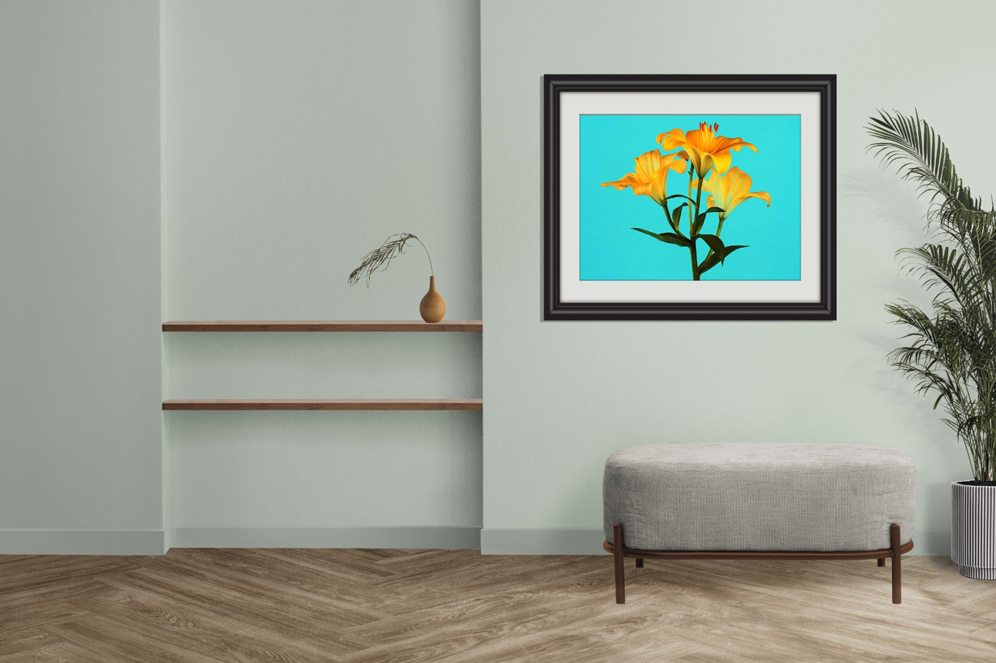 Lily on blue background author's poster