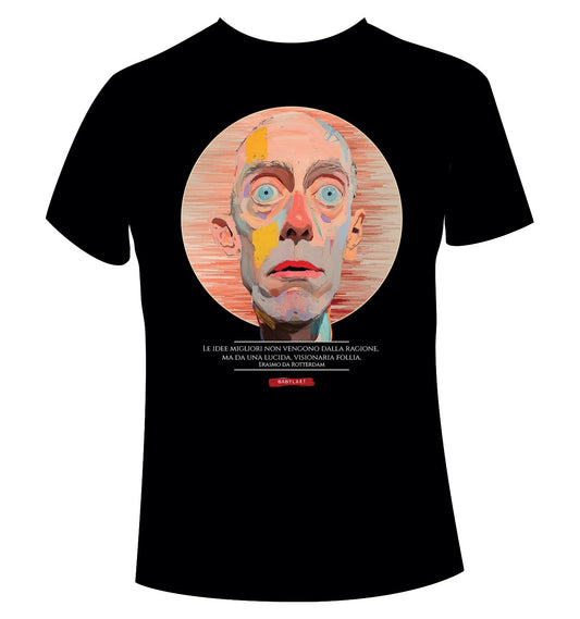 Lucida follia T-shirt girocollo nera manica corta