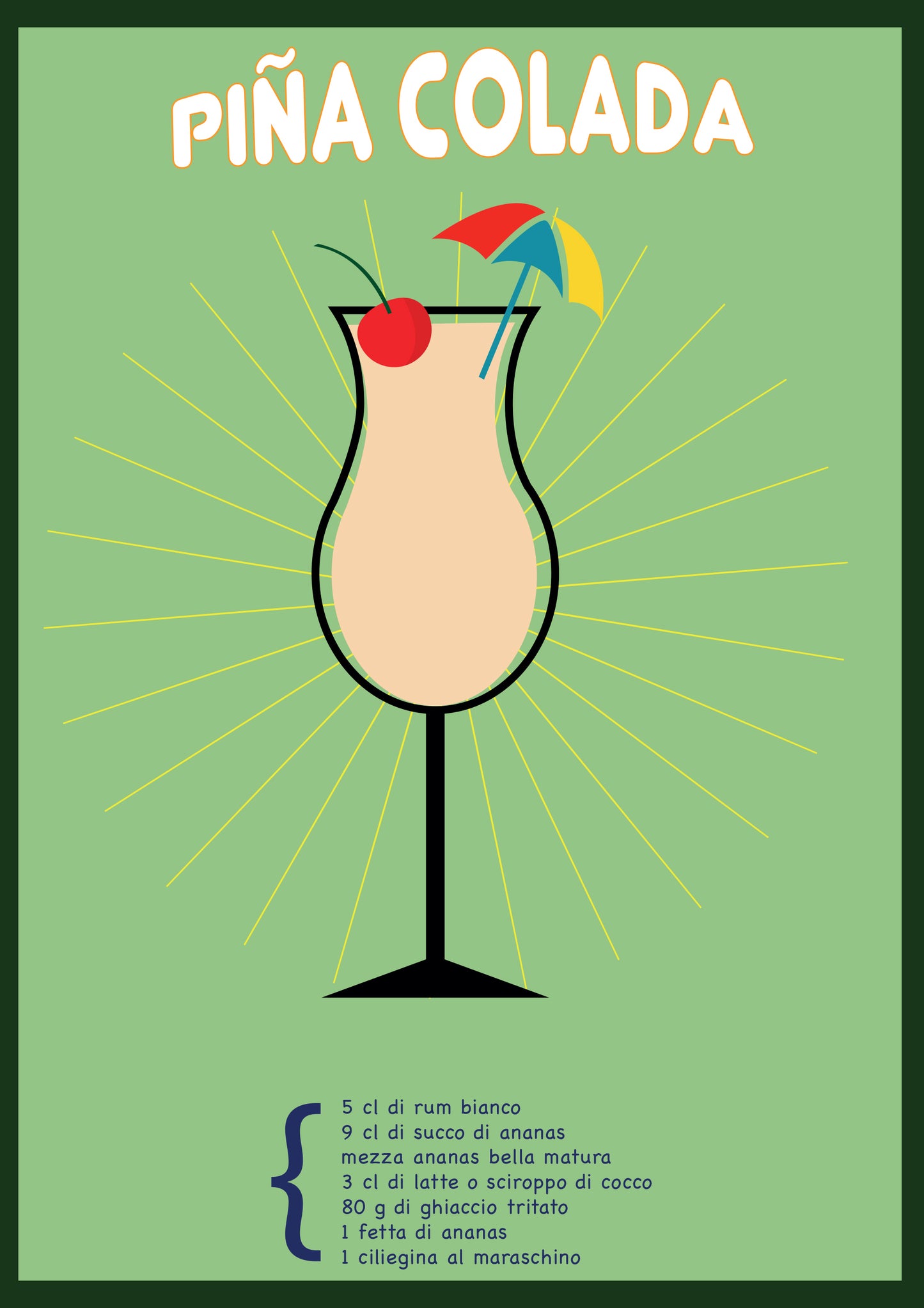 Pina colada poster d'autore