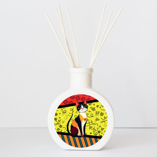 Profumatore in ceramica con gatto stile POp Art