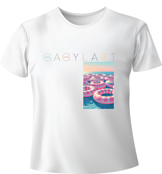 Sunset swimT-shirt girocollo bianca manica corta