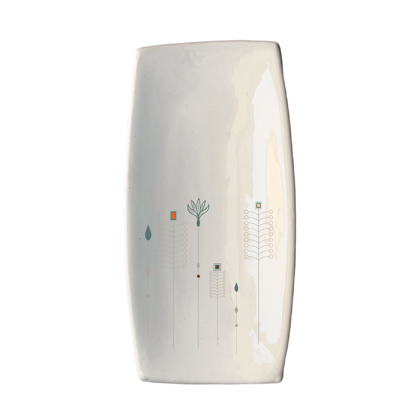 Piatto Sushi in Ceramica Artigianale Made in Italy con grafica Fiori Cod11