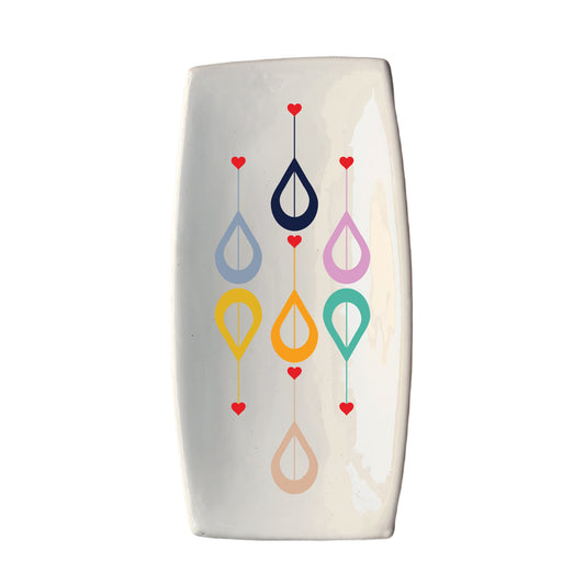 Piatto Sushi in Ceramica Artigianale Made in Italy con grafica Ovali Cod12