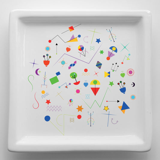 Vassoi in Ceramica Made in Italy – Svuotatasche Artigianali con Grafica d’Autore Cod8