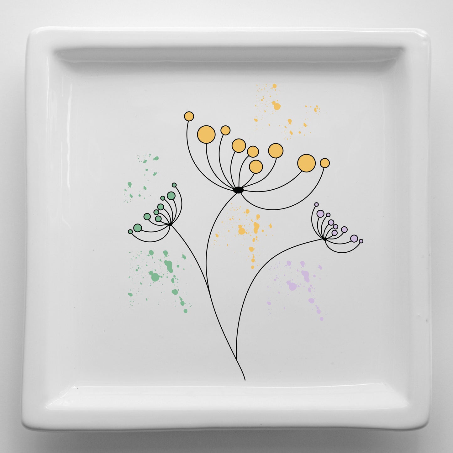 Vassoi in Ceramica – Svuotatasche Artigianali con Grafica d’Autore Minimal Cod2