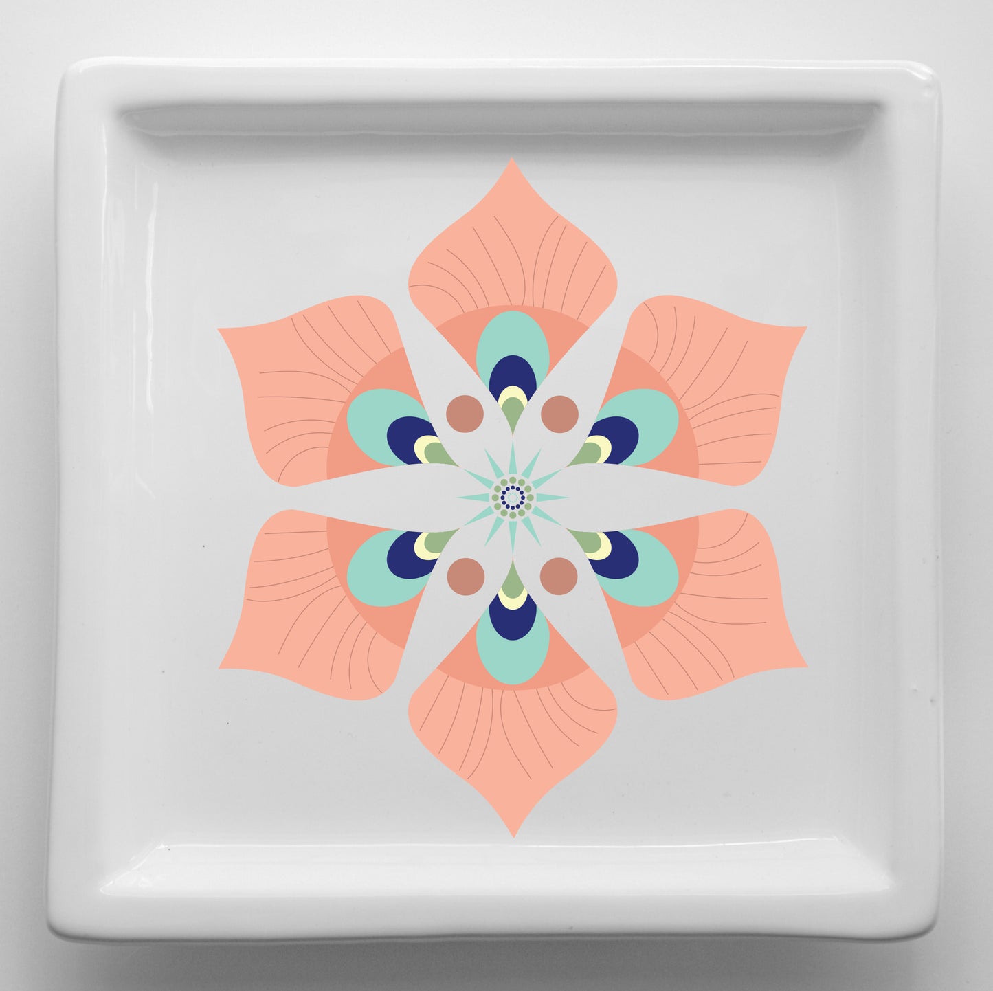 Vassoi in Ceramica – Svuotatasche Artigianali con Grafica d’Autore Minimal Cod6