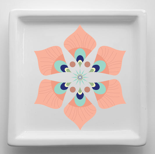 Vassoi in Ceramica – Svuotatasche Artigianali con Grafica d’Autore Minimal Cod6