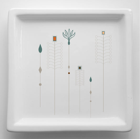 Vassoi in Ceramica – Svuotatasche Artigianali con Grafica d’Autore Minimal Cod7