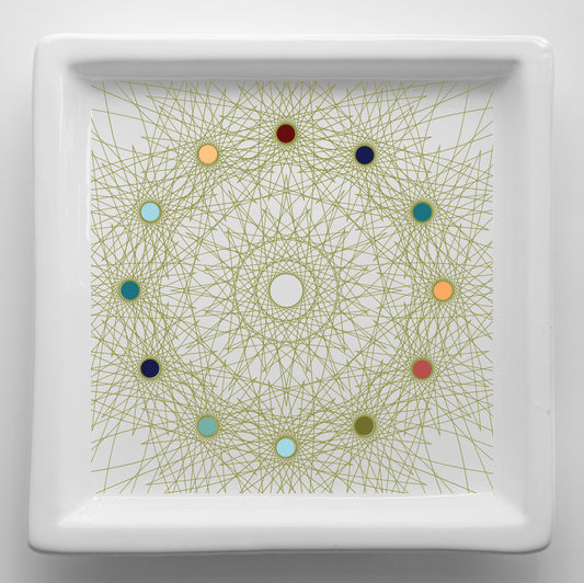 Vassoi in Ceramica – Svuotatasche Artigianali con Grafica d’Autore Minimal Cod8