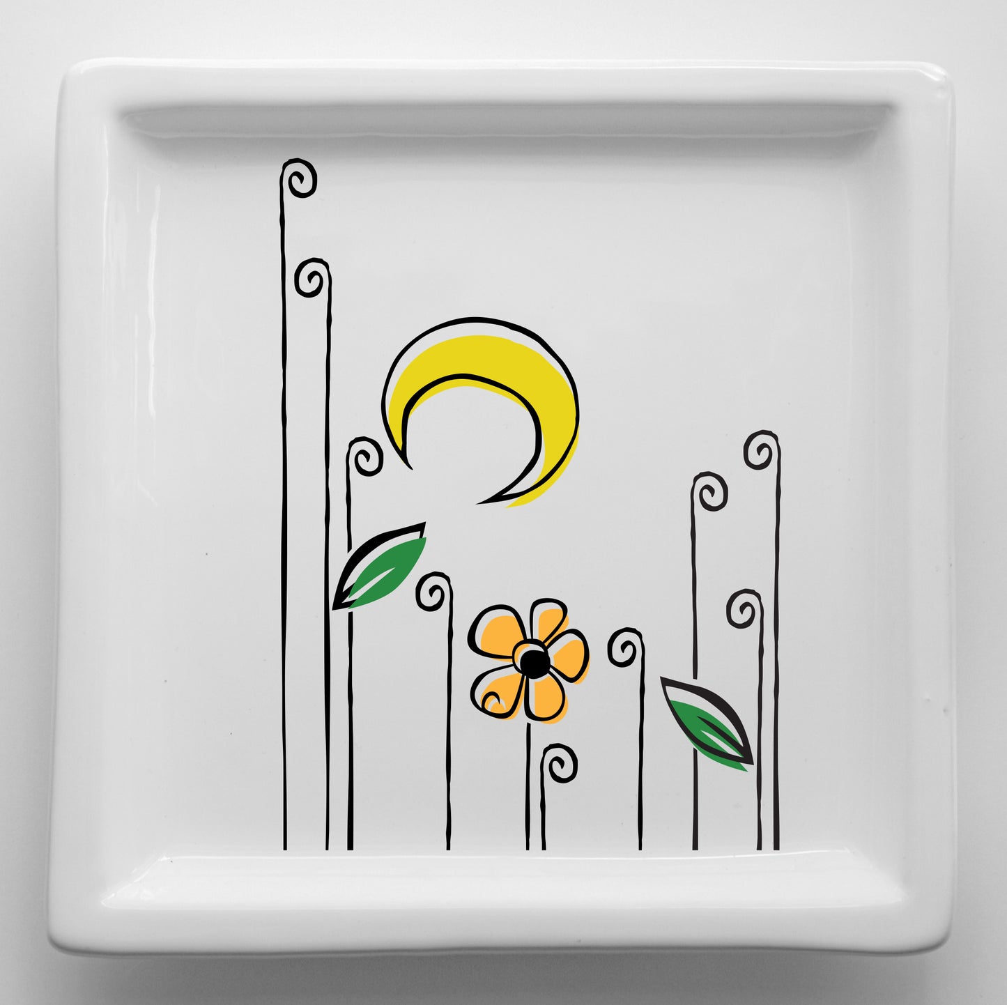 Vassoi in Ceramica – Svuotatasche Artigianali con Grafica d’Autore Minimal Cod10