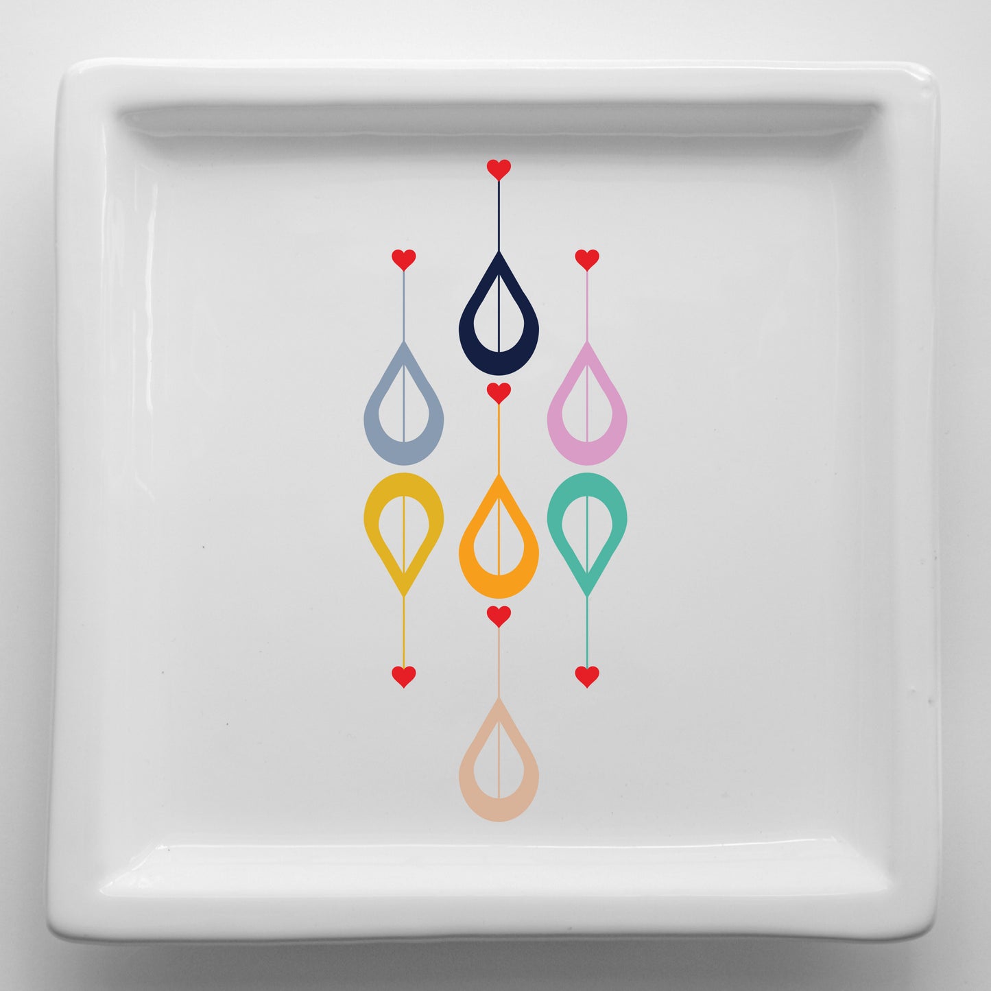 Vassoi in Ceramica – Svuotatasche Artigianali con Grafica d’Autore Minimal Cod12