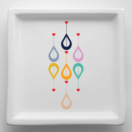 Vassoi in Ceramica – Svuotatasche Artigianali con Grafica d’Autore Minimal Cod12