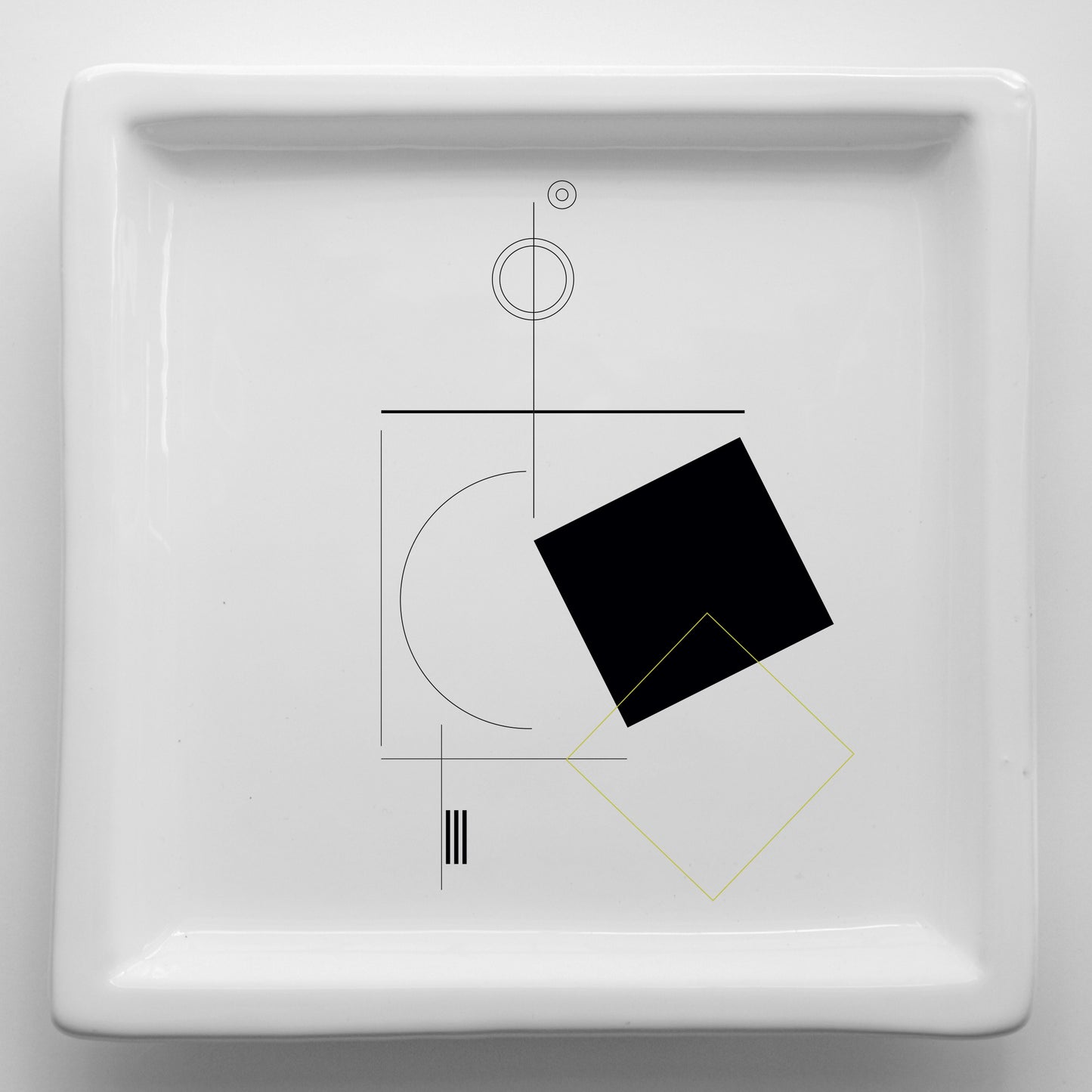 Vassoi in Ceramica – Svuotatasche Artigianali con Grafica d’Autore Minimal Cod14