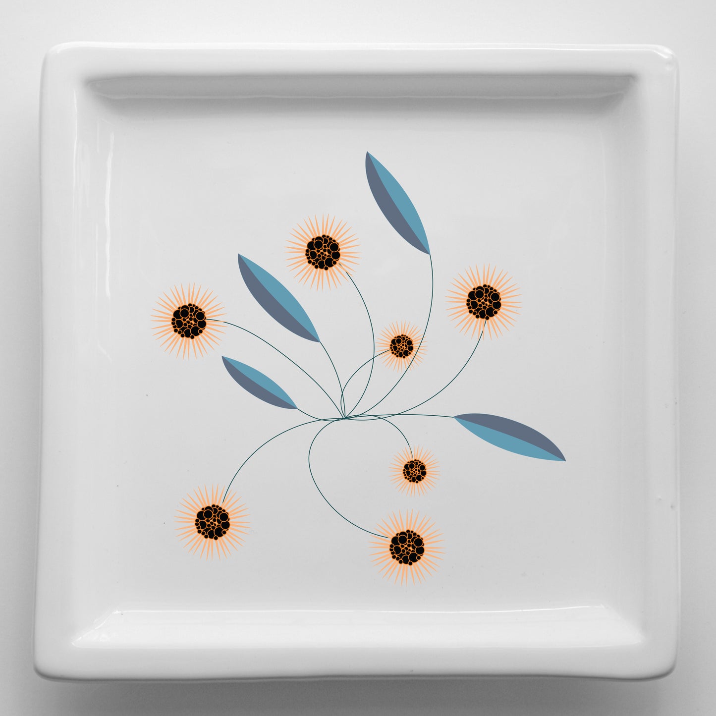 Vassoi in Ceramica – Svuotatasche Artigianali con Grafica d’Autore Minimal Cod16