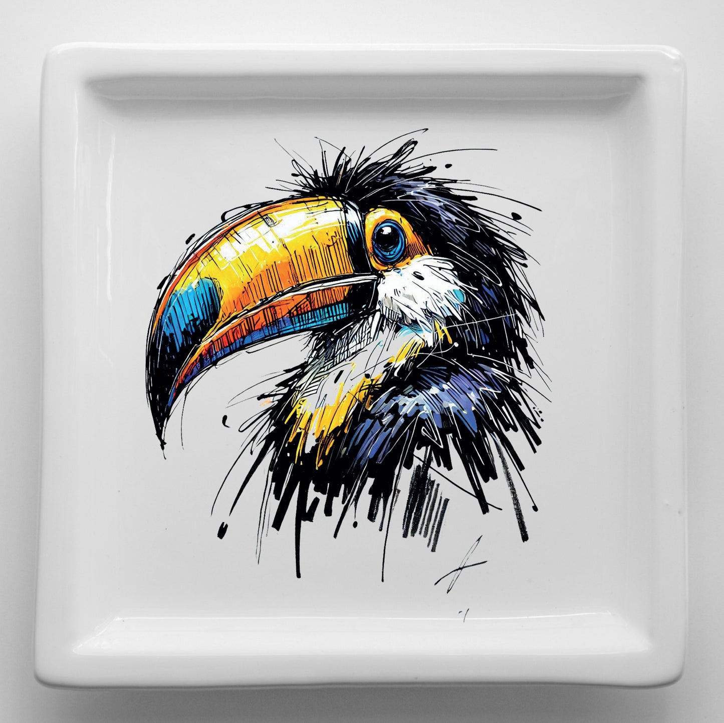 Vassoi in Ceramica Made in Italy – Svuotatasche Artigianali con Grafica d’Autore Cod15