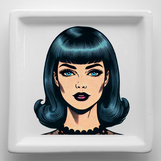 Vassoi in Ceramica Made in Italy – Svuotatasche Artigianali con Grafica d’Autore Cod16