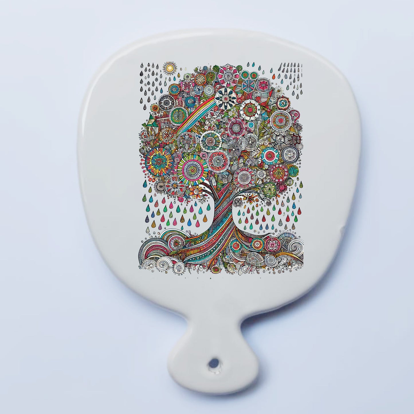 Tagliere in ceramica albero della vita pop – Arte contemporanea Made in Italy