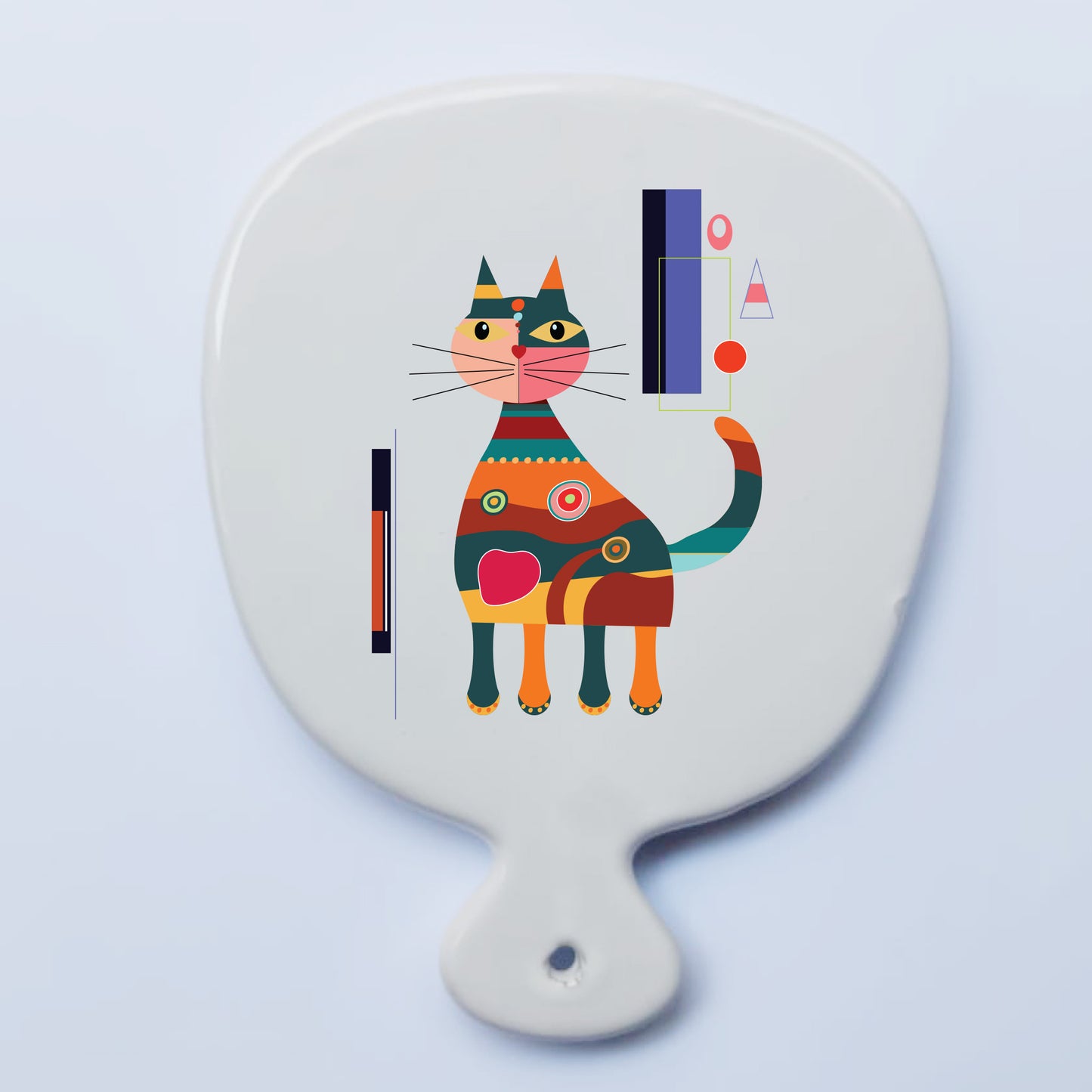 Tagliere in ceramica gatto pop – Arte contemporanea Made in Italy