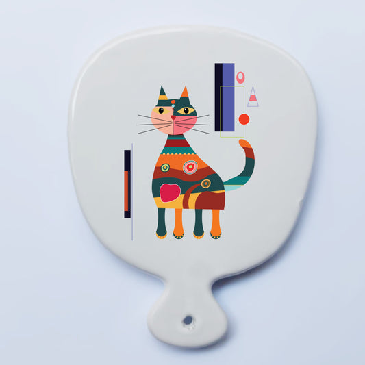 Tagliere in ceramica gatto pop – Arte contemporanea Made in Italy