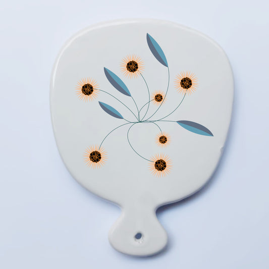 Tagliere/vassoio in ceramica Fiore di campo  – Arte contemporanea Made in Italy