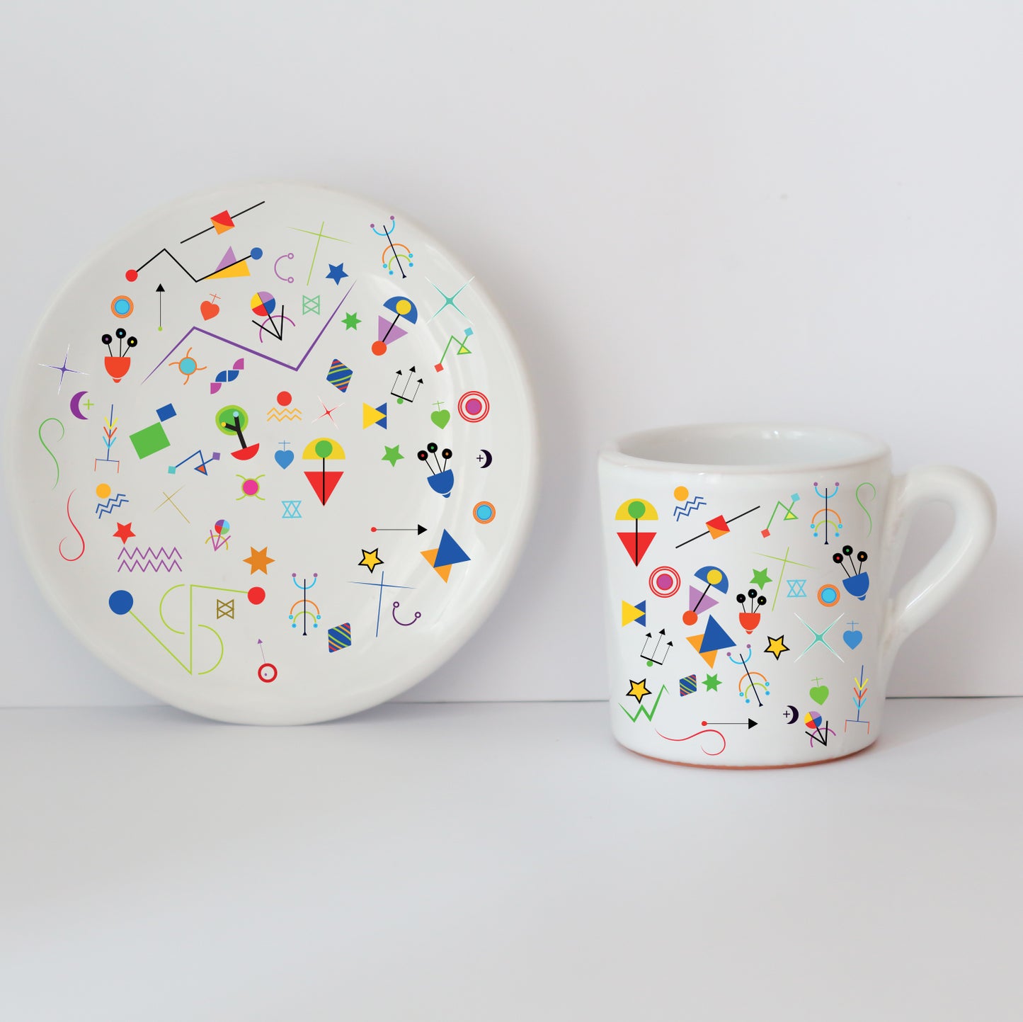 Tazzine Elena in Ceramica Artigianale con Grafica d’Autore Cod.7