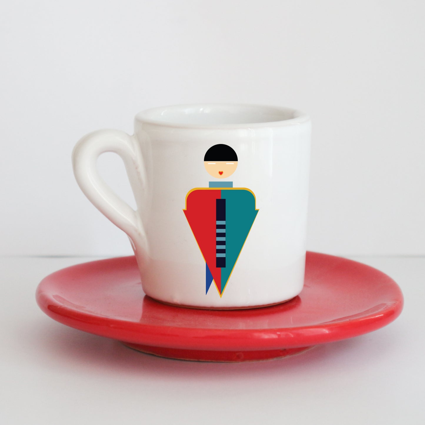 Tazzine Elena in Ceramica Artigianale con Grafica d’Autore Cod.10