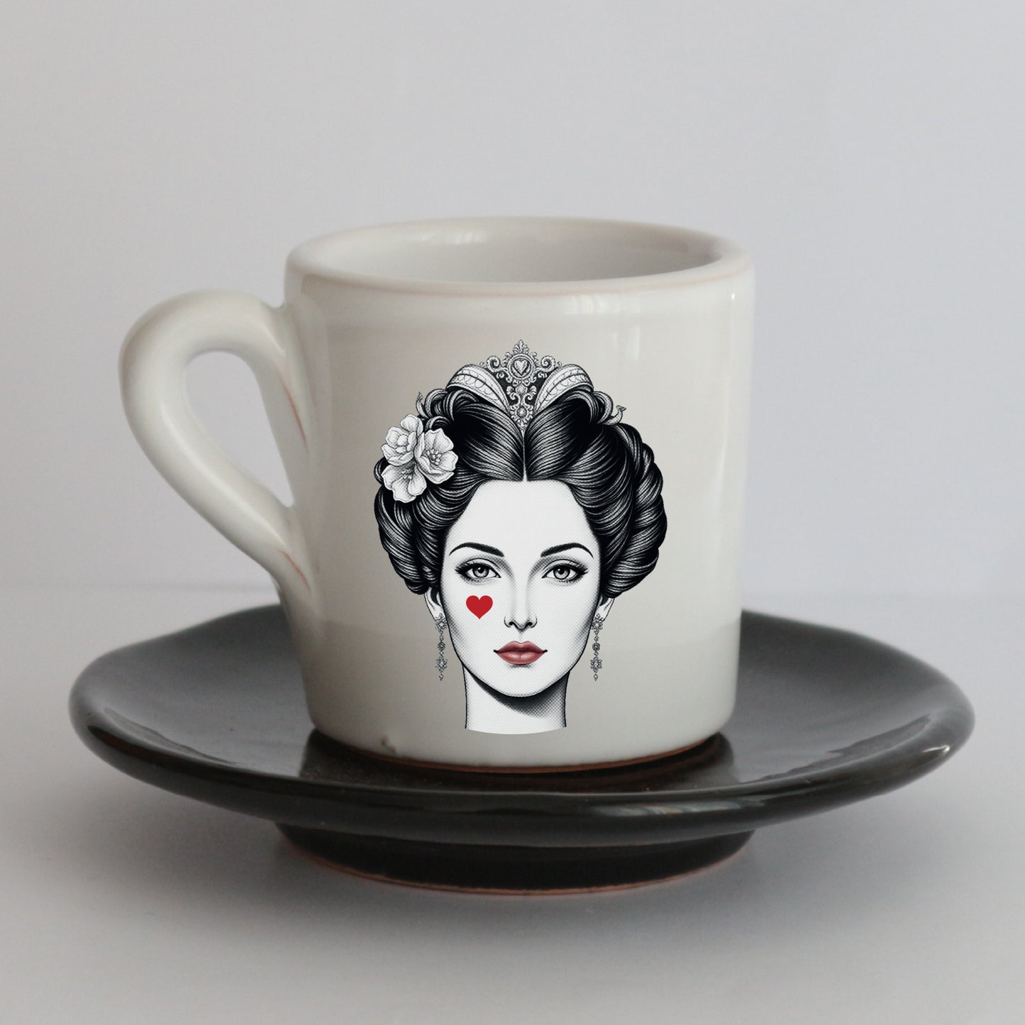 Tazzine Elena in Ceramica Artigianale con Grafica d’Autore Cod.27