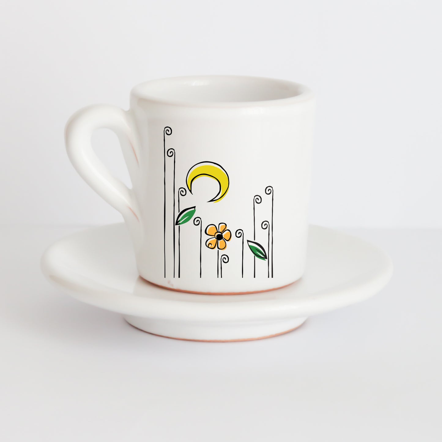 Tazzine Elena in Ceramica Artigianale con Grafica d’Autore Cod.13