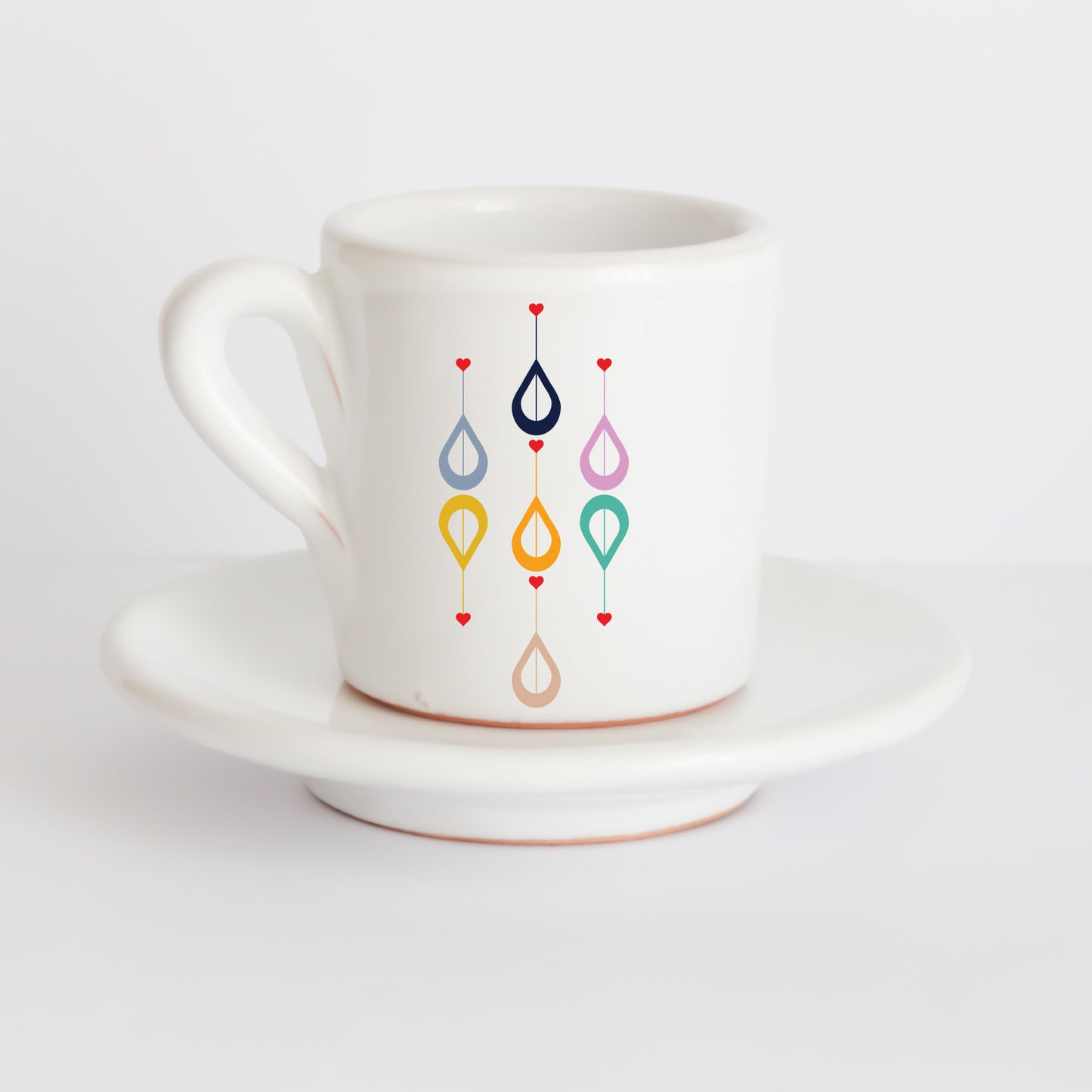 Tazzine Elena in Ceramica Artigianale con Grafica d’Autore Cod.14