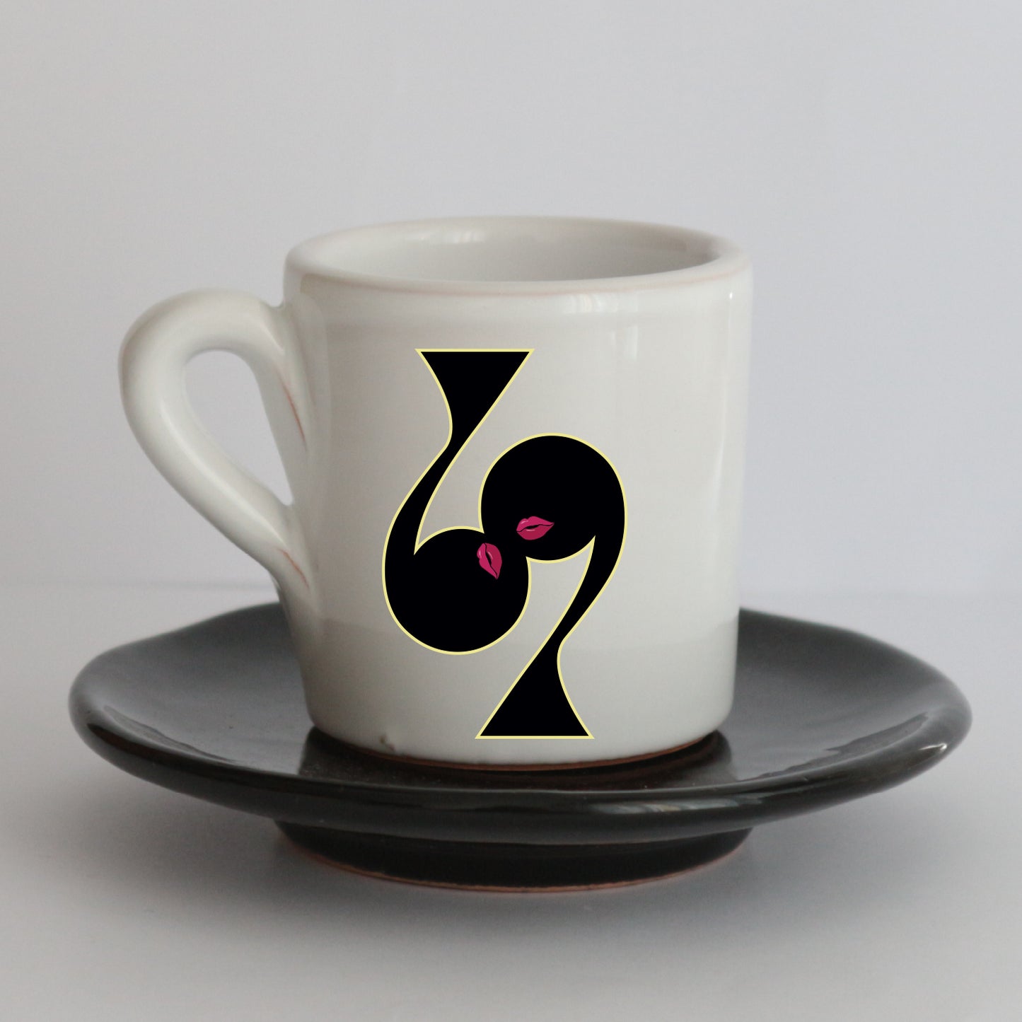 Tazzine Elena in Ceramica Artigianale con Grafica d’Autore Cod.15