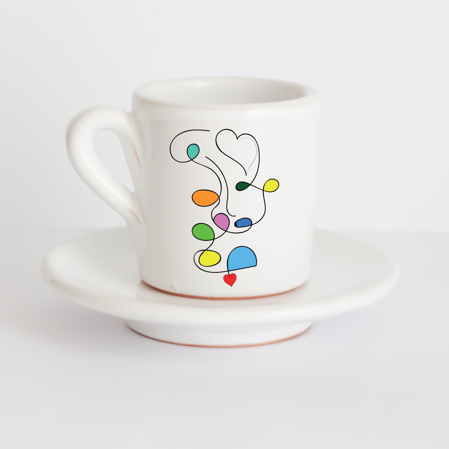 Tazzine Elena in Ceramica Artigianale con Grafica d’Autore Cod.8