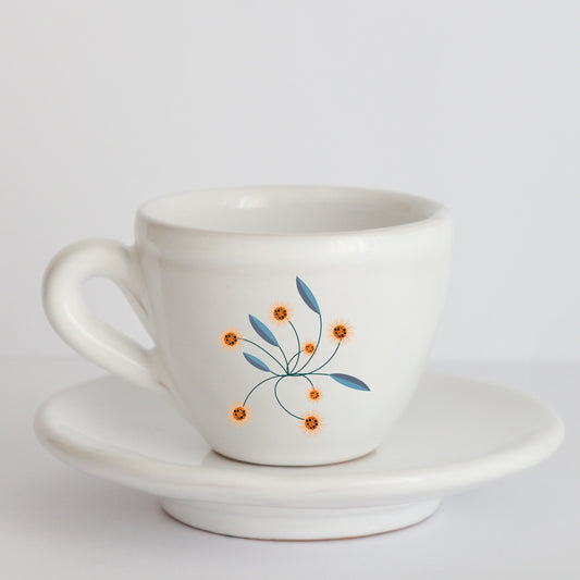 Franci Tazzine con Piattino in Ceramica italiana – Realizzate a Mano con Grafica d’Autore Cod.1